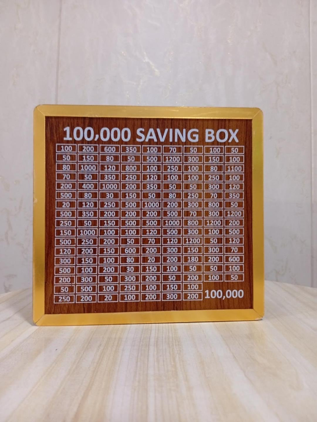 wooden money saving box cash challenge tracker