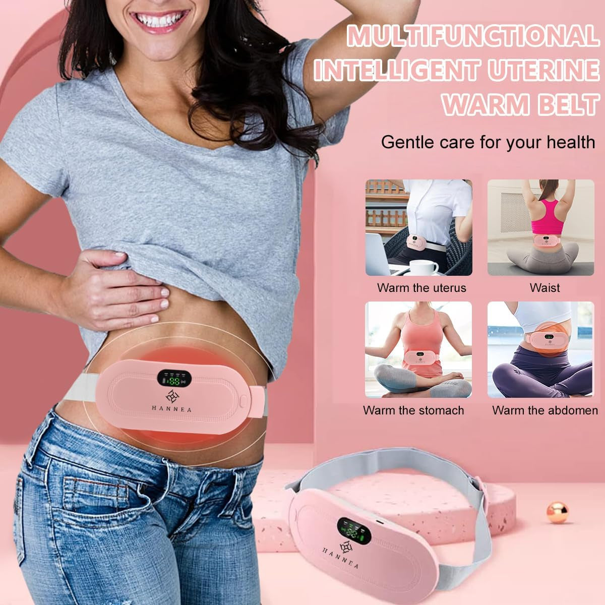 Period Cramp Relief Belt  Portable Electric Menstrual Heating