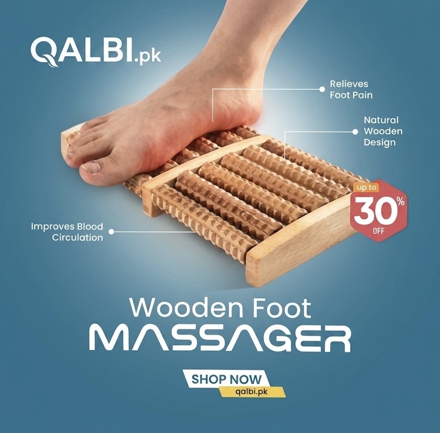 Wooden Foot Massager Roller – Stress Relief Reflexology Tool for Tired Feet & Muscle Relaxation